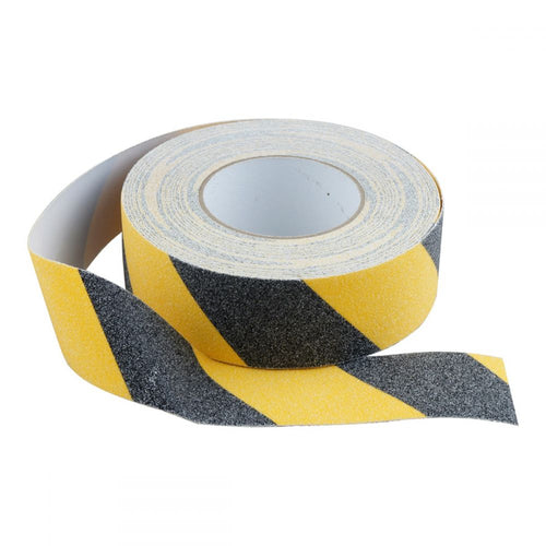 Black and yellow anti-slip tape 50mm x 18m — warehouse floor safety — SafeMark Supplies