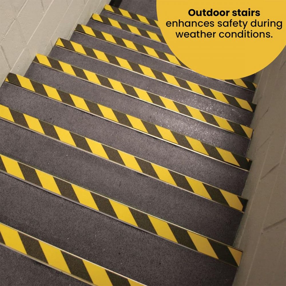 Black and yellow anti-slip tape 50mm x 18m — warehouse floor safety — SafeMark Supplies
