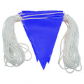 Blue safety bunting flags 30m triangular flags on rope — warehouse crowd control barrier — SafeMark Supplies