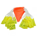 Orange reflective safety bunting flags 30m yellow reflective tags night visibility — construction site barrier — SafeMark Supplies