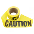 Yellow caution barrier tape 75mm x 100m CAUTION print — warehouse hazard warning — SafeMark Supplies