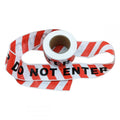 Red and white Danger Do Not Enter barrier tape 75mm x 50m tubular — warehouse hazard warning — SafeMark Supplies
