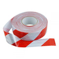 Red and white reflective warning tape 50mm x 50m Class 100 — warehouse safety — SafeMark Supplies