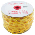 Safety chain triple pack yellow black red white yellow 8mm x 25m — complete colour coded warehouse barrier system — SafeMark Supplies