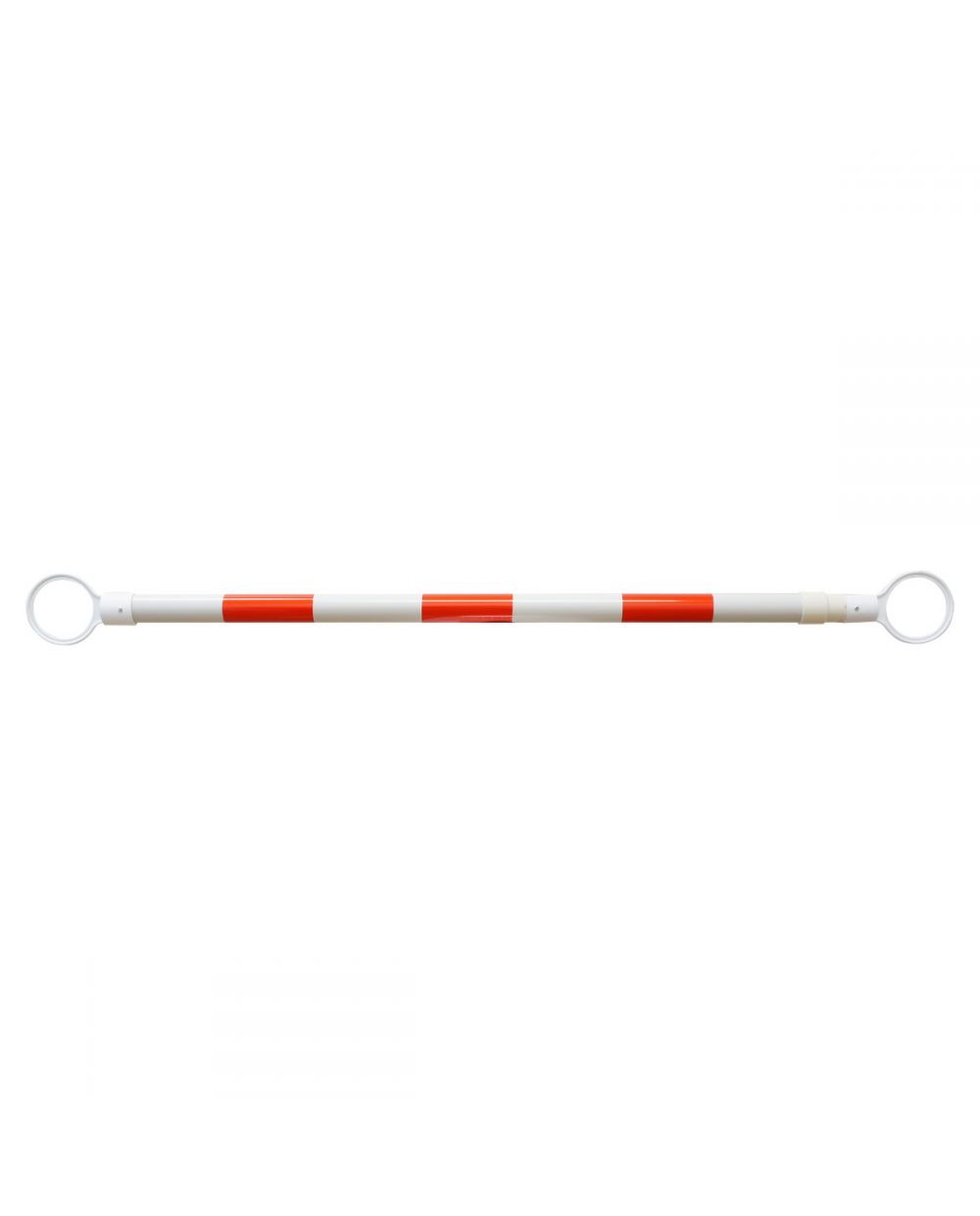 Red and white telescopic barrier pole collapsed 1.28m extended 2.14m road cone mount twist lock — warehouse safety barrier — SafeMark Supplies